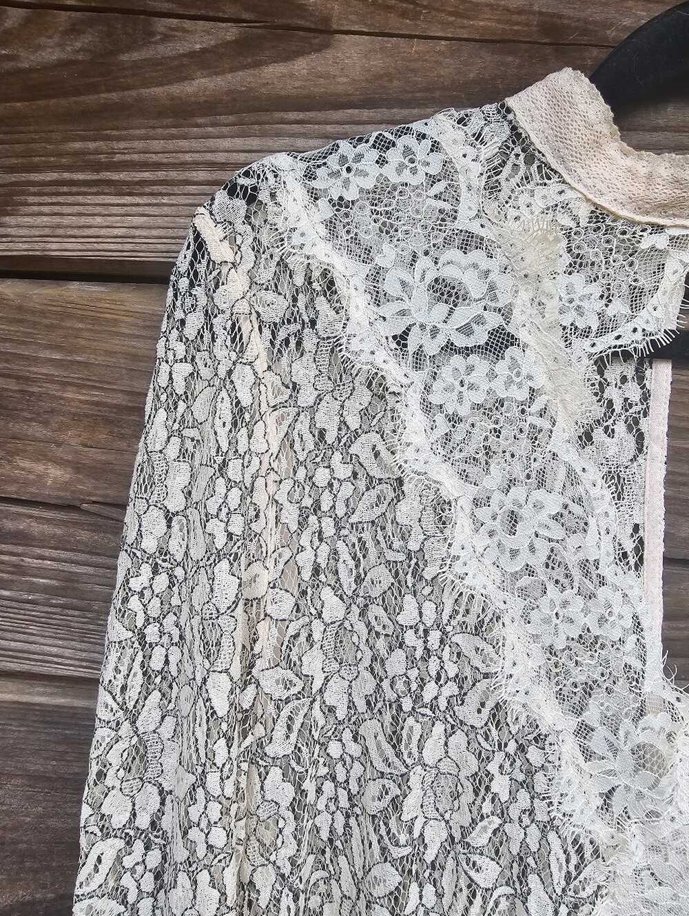 Free People Tell Tale Tunic Dress Blush Pink Cream Lace Boho Size Large - Picture 3 of 9